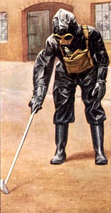 Air Raid Precautions, cigarette card, British, 1938