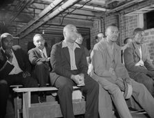 Air raid wardens meeting in zone nine, Southwest area, Washington, D.C, 1942. Creator: Gordon Parks