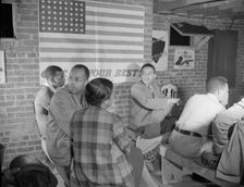 Air raid wardens meeting in zone nine, Southwest area, Washington, D.C, 1942. Creator: Gordon Parks