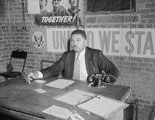 Air raid wardens meeting in zone nine, Southwest area, Washington, D.C, 1942. Creator: Gordon Parks