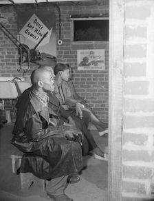 Air raid wardens meeting in zone nine, Southwest area, Washington, D.C, 1942. Creator: Gordon Parks