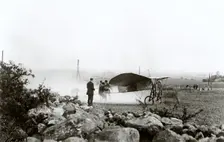Air show outside the town of Växjö, Sweden, 1913. Creator: Unknown