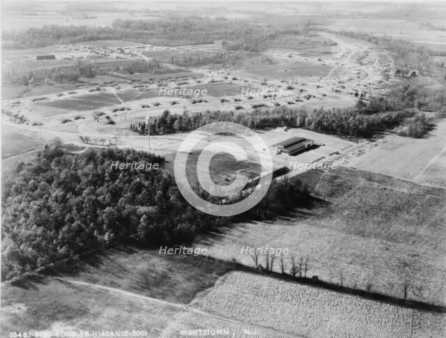 Air view of Jersey Homesteads, Hightstown, New Jersey, 1936. Creator: Dorothea Lange.
