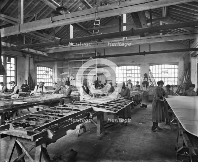 Aircraft manufacturing, Trollope and Colls Ltd, 17-25 Pleasant Street, Liverpool, December 1918. Artist: H Bedford Lemere.