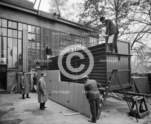 Aircraft manufacturing, Waring and Gillow factory, Hammersmith, London, November, 1916. Artist: Adolph Augustus Boucher.