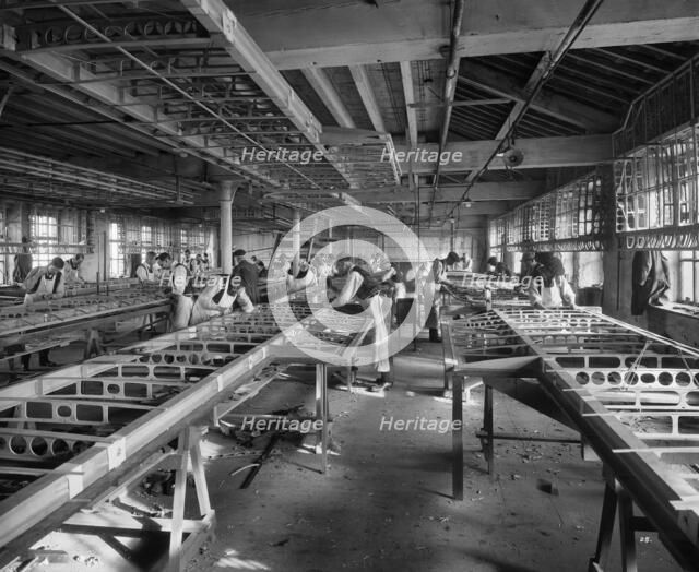 Aircraft manufacturing, Waring and Gillow factory, Lancaster, Lancashire, January 1917. Artist: H Bedford Lemere.