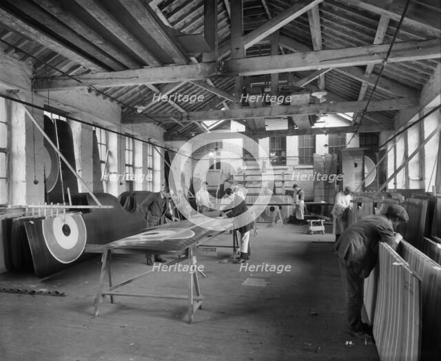 Aircraft manufacturing, Waring and Gillow factory, Lancaster, Lancashire, January 1917. Artist: H Bedford Lemere.