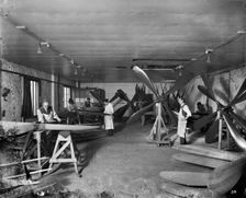 Aircraft manufacturing, Hampton & Sons Ltd works, 43 Belvedere Road, Lambeth, London, July 1916. Artist: H Bedford Lemere
