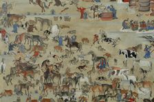 Airag Feast. Detail from "One Day in Mongolia, Summer", 1905-1913. Creator: Sharav, Balduugiin Marzan (1869-1939)