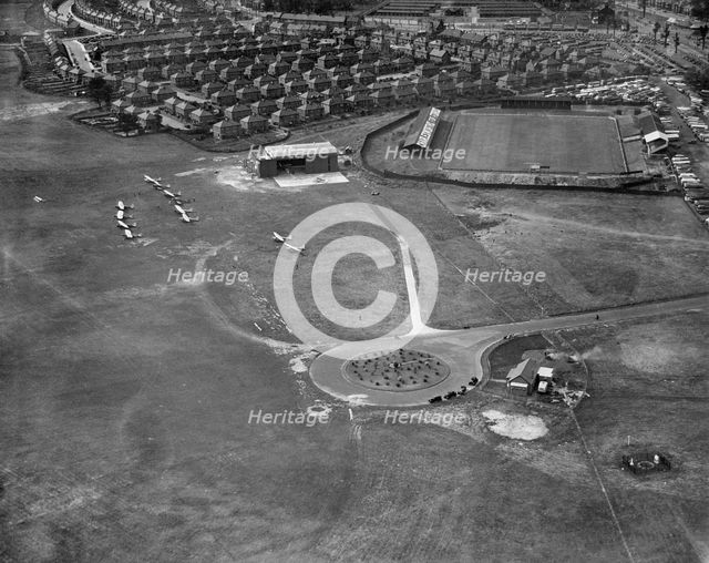 Airfield and Belle Vue Stadium, Doncaster, South Yorkshire, 1935. Artist: Aerofilms.
