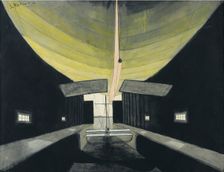 Airship in the hangar, 1910