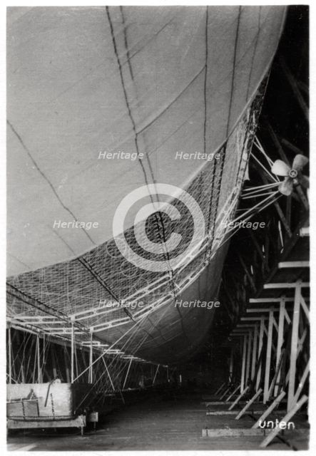 Airship LZ1 'Graf Zeppelin' under construction, 1899 (1933). Artist: Unknown
