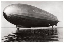 Airship LZ127 Graf Zeppelin landing on Lake Constance, Germany, 1933