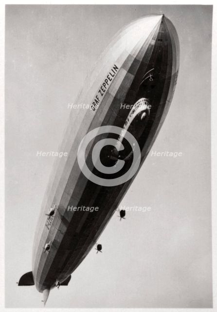 Airship LZ127 'Graf Zeppelin', seen from below, 1933. Artist: Unknown