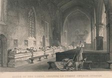 Aisle of the Tombs, Chester-Le-Street Church, Durham 1834. Artist: James Sands
