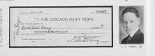 A.J. Carey, Jr.; The Chicago Daily News [1st prize check], 1925. Creator: Unknown