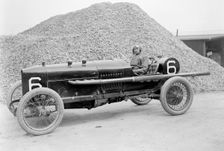 AJ Hancock's 3308 cc Vauxhall at the RAC Isle of Man TT race, 10 June 1914. Artist: Bill Brunell