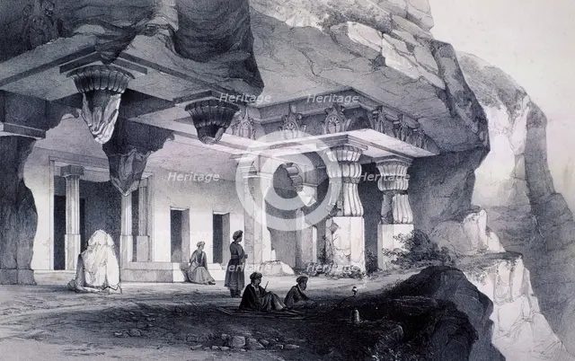 Ajunta (sic), Vihara Cave Number Seven. Artist: Thomas Colman Dibdin