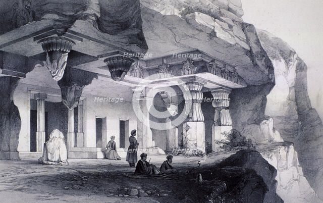 Ajunta (sic), Vihara Cave Number Seven. Artist: Thomas Colman Dibdin