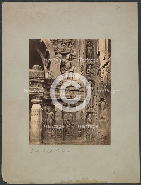 Ajinta Cave No. 19, 1850s-1870s. Creator: Francis Frith & Co. (British).