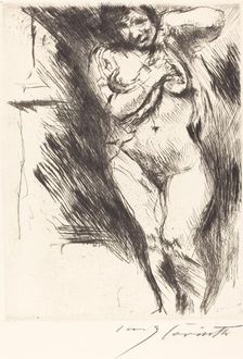 Akt mit hochgehobenem Hemd (Woman Undressing), 1921. Creator: Lovis Corinth
