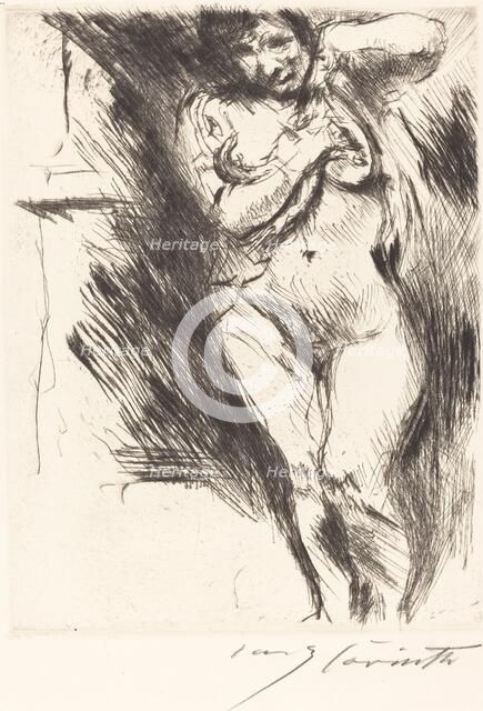 Akt mit hochgehobenem Hemd (Woman Undressing), 1921. Creator: Lovis Corinth.