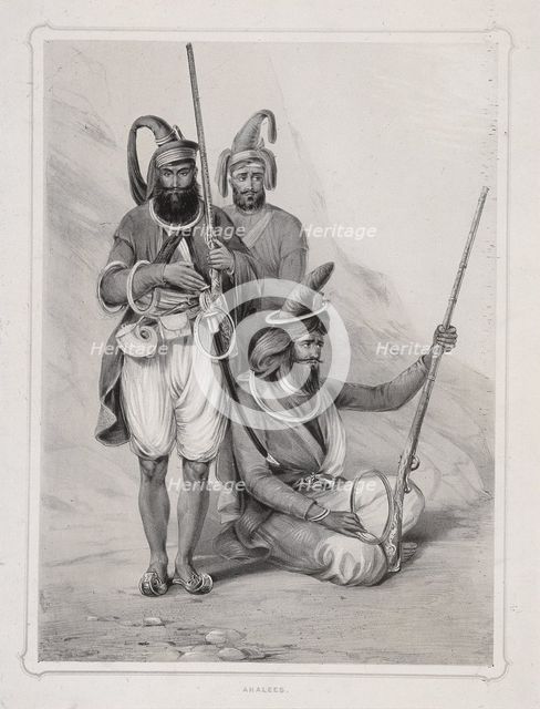 'Akalees', (Indian warriors), 1844. Artist: Lowes Dickinson