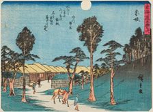 Akasaka, from the series "Fifty-three Stations of the Tokaido (Tokaido gojusan tsugi)..., c.1837/42. Creator: Ando Hiroshige