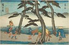 Akasaka, from the series "Fifty-three Stations of the Tokaido (Tokaido gojusan tsugi..., c. 1841/44. Creator: Ando Hiroshige