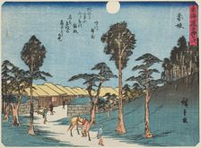 Akasaka, from the series "Fifty-three Stations of the Tokaido (Tokaido gojusan tsugi)..., c.1837/42. Creator: Ando Hiroshige