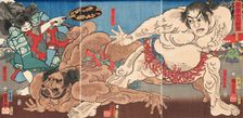 Akazawayama ozumo (Grand Sumo Tournament on Mount Akazawa), 1858