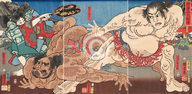 Akazawayama ozumo (Grand Sumo Tournament on Mount Akazawa), 1858.