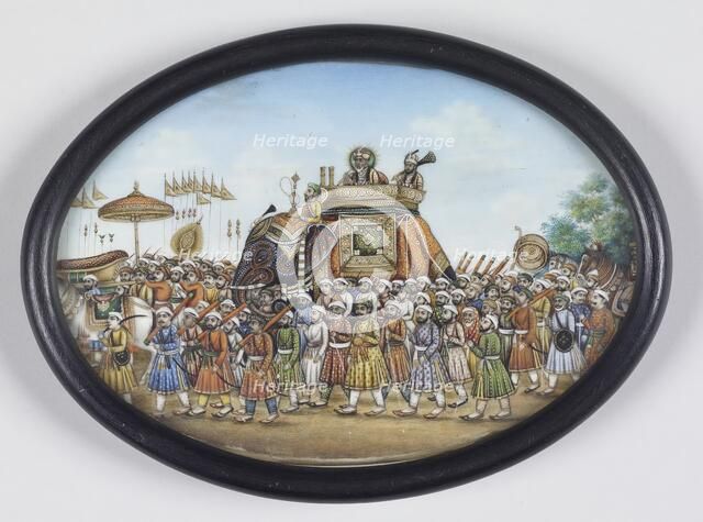 Akbar Shah II Riding on an Elephant, c1820. Creator: Unknown.