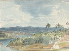 Akershus Fortress, near Oslo, located on the fjord, 1850-1900. Creator: Christian Skredsvig