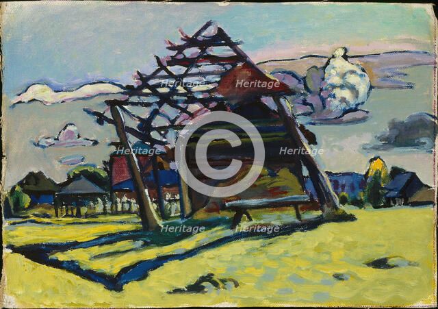 Akhtyrka. Frame for a Haystack and Farm, 1917. Creator: Kandinsky, Wassily Vasilyevich (1866-1944).