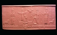 Akkadian cylinder-seal impression of the scribe Adda, 22nd century BC