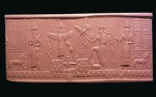Akkadian cylinder-seal impression of the scribe Adda, 22nd century BC