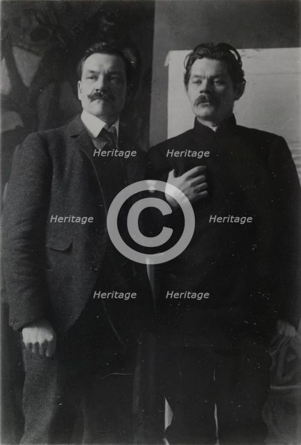 Akseli Gallen-Kallela and Maxim Gorky in Helsinki, c. 1905.