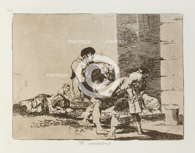 Al cementerio.; Los Desastres de la Guerra, Madrid 1863. Creator: Francisco Goya.