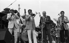 Al Grey, Terry Clark Frank Foster, Capital Jazz Festival, Knebworth, Herts, July 1982. Artist: Brian O'Connor