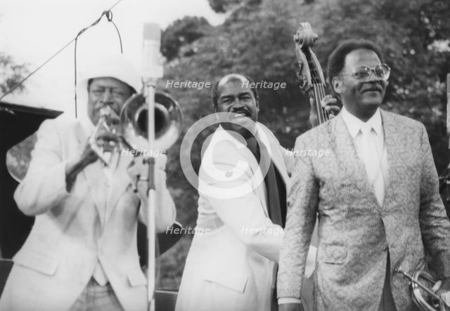 Al Grey, Eddie Jones, Clark Terry, Capital Radio Jazz Festival, 1981. Creator: Brian Foskett.