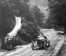 AL Guinness in a Sunbeam, Isle of Man TT race, 1914