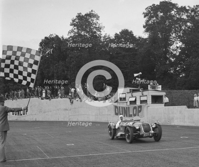 Alta of GE Abecassis winning the Imperial Trophy Formula Libre race at Crystal Palace, London, 1939. Artist: Bill Brunell.