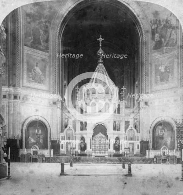 Altar, Cathedral of Christ the Saviour, Moscow, Russia, 1898. Artist: Underwood & Underwood