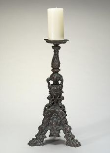 Altar-Candlestick with Shield of Arms of the Garzoni of Venice, third quarter 16th century. Creator: Unknown
