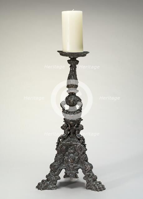 Altar-Candlestick with Shield of Arms of the Garzoni of Venice, third quarter 16th century. Creator: Unknown.