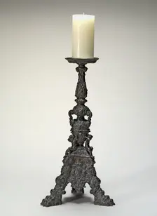 Altar-Candlestick with Shield of Arms of the Garzoni of Venice, third quarter 16th century. Creator: Unknown