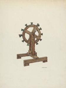 Altar Chimes on Wheel, c. 1941. Creator: William Kieckhofel