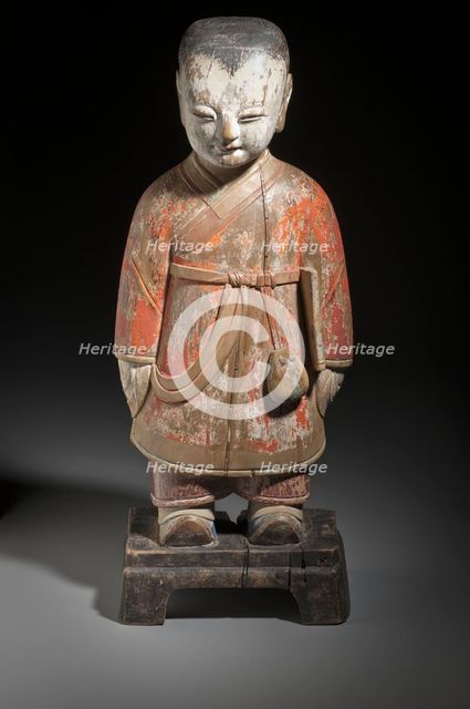 Altar Attendant (Tongja) Holding a Book (image 1 of 4), 19th century. Creator: Unknown.