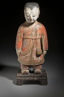 Altar Attendant (Tongja) Holding a Book (image 1 of 4), 19th century. Creator: Unknown